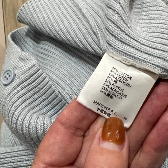 Brandy Melville Cardigan Button Up Sweater Baby Blue Gray John Galt Crop Vintage - Picture 11 of 11
